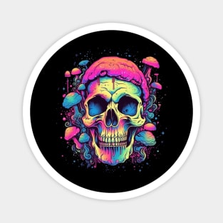 Psychededlic Skull Mushroom Magnet